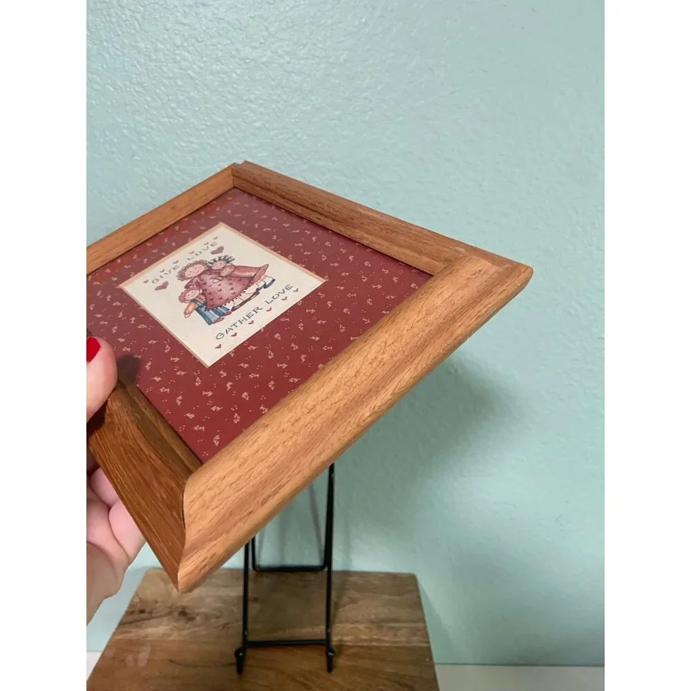Vintage Give Love Gather Love Framed Art Boho Granny 90s‎